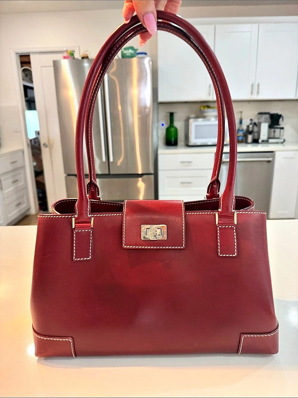 Lambertson Truex Structured Shoulder Bag in Red